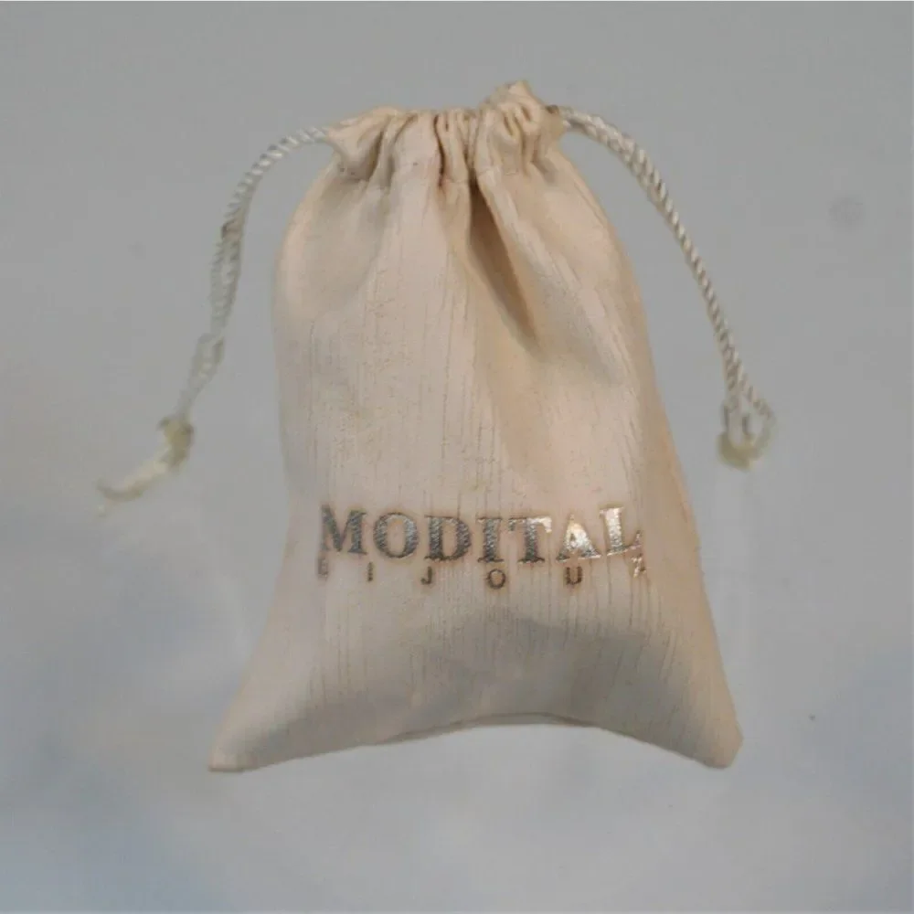 Modital Bijoux Vintage Dust Bag Jewelry Storage White Drawstring